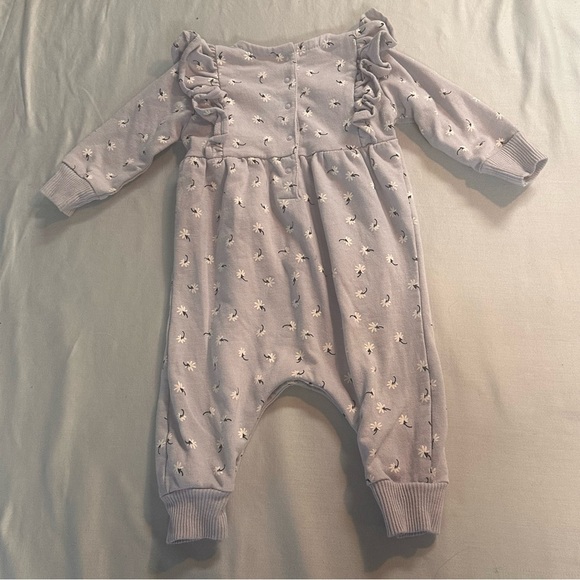 Jessica Simpson Lilac Floral Ruffle Footie - Picture 4 of 5